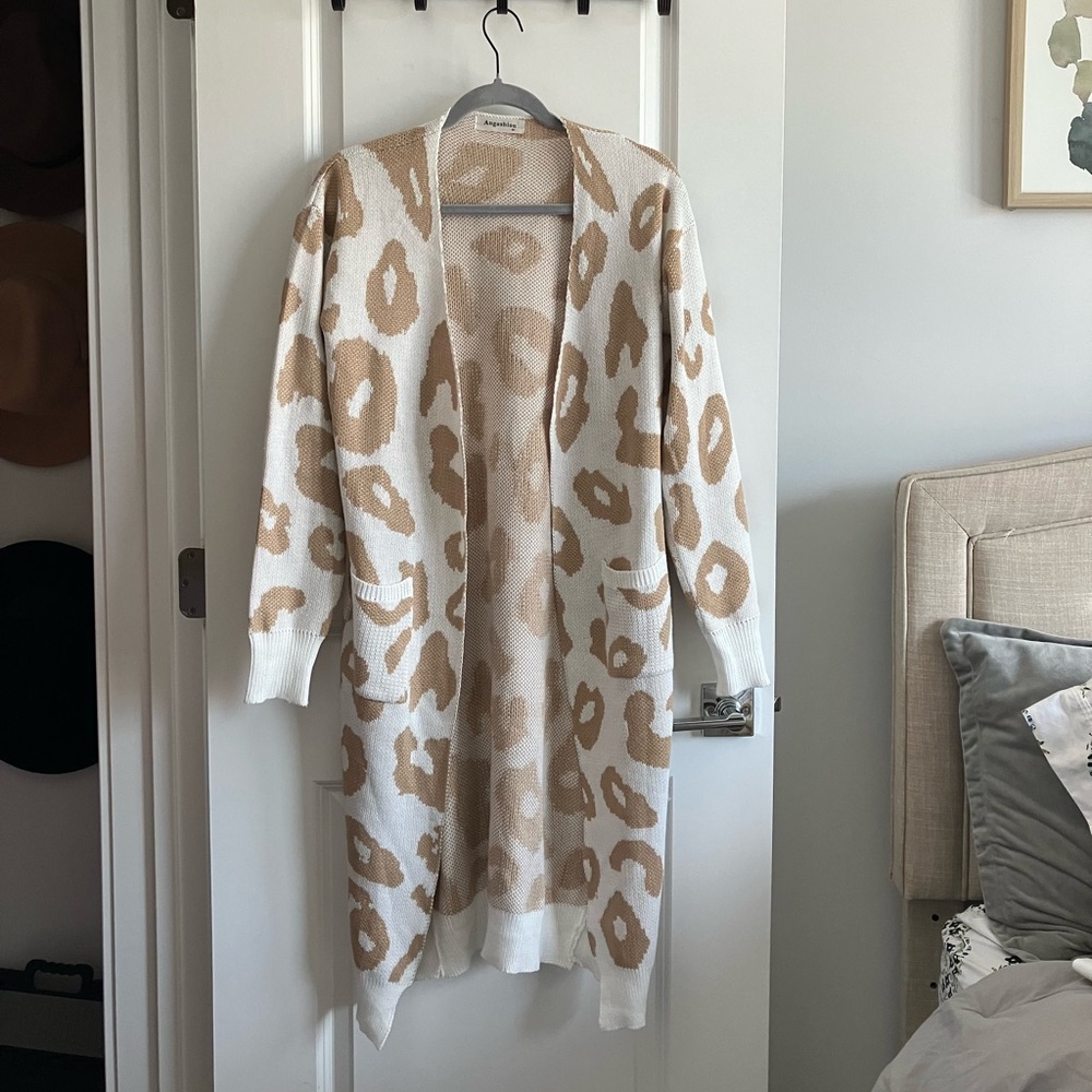 Leopard print open cardigan
